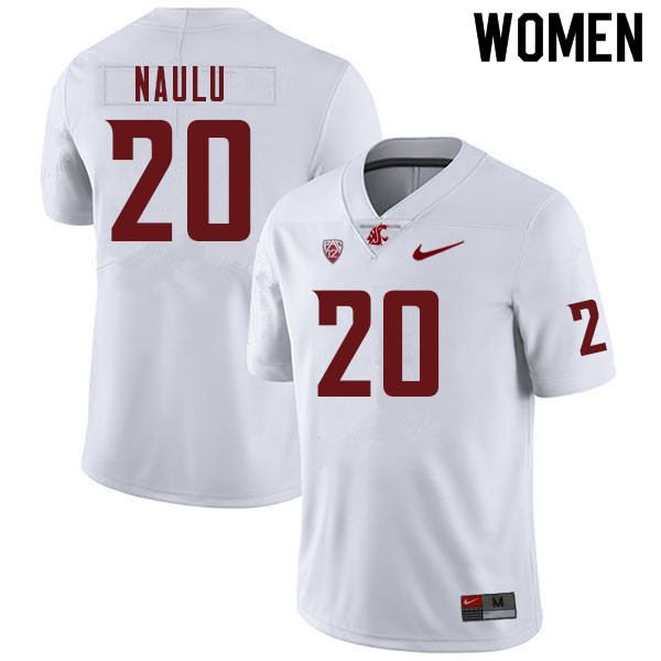 Women #20 Peni Naulu Washington Cougars College Football Jerseys Sale-White - Click Image to Close